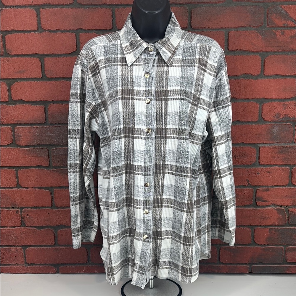Emily Rose Shirt Womens Medium‎ Plaid Button Down